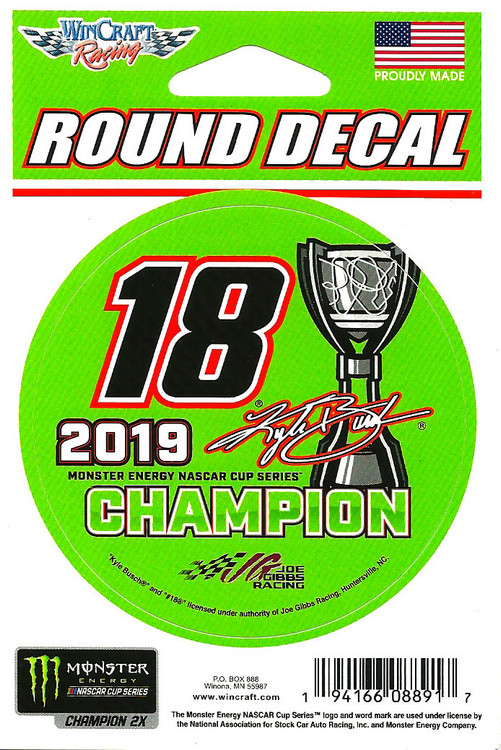 Kyle Busch 2019 Champion 3" Round Decal