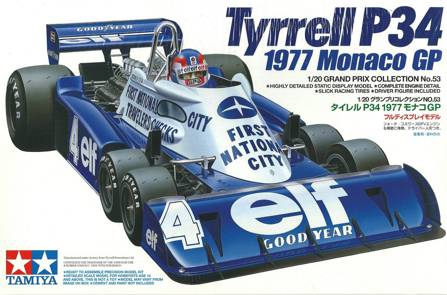 1977 Tyrrell P34 - 1/20th Scale Model Kit - Click Image to Close