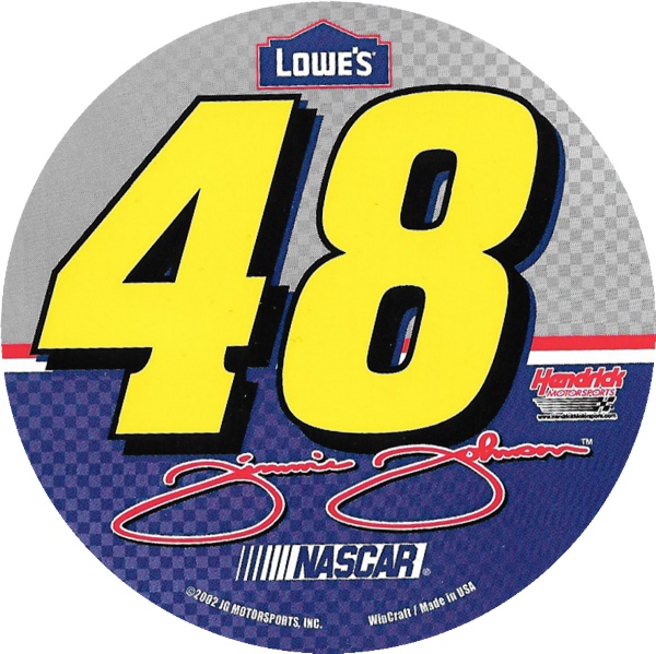 Jimmie Johnson 3" Round Decal - Click Image to Close