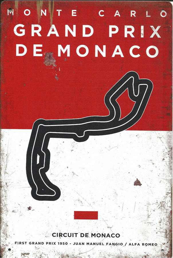 Monaco Grand Prix Tin Sign 30cm x 40cm - Click Image to Close