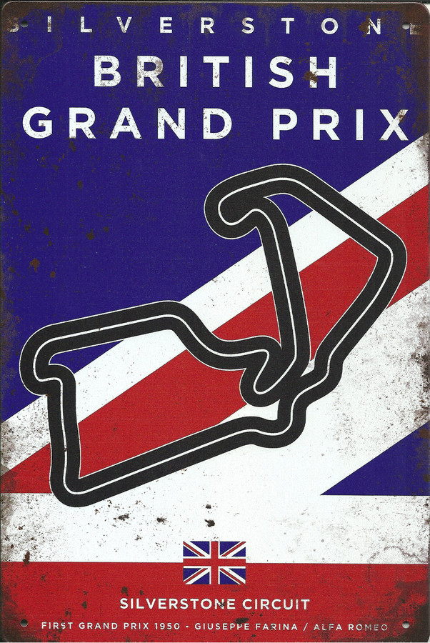 British Grand Prix (Silverstone) Grand Prix Tin Sign 30cm x 40cm