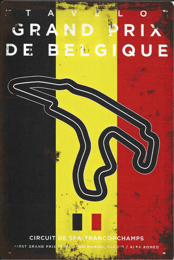 Belgian Grand Prix (Spa-Francorchamps) Tin Sign 20cm x 30cm