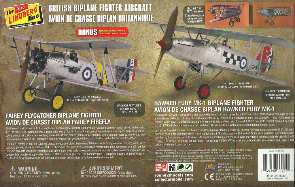 Fairey Flycatcher & Hawker Fury MK I - 1/48 Scale Model Kit