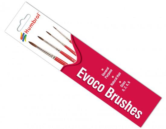 Humbrol Evoco 4 pc Brush Set