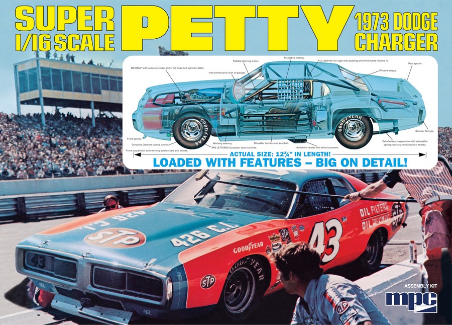 1973 Richard Petty Dodge Charger - 1/16 Scale Model Kit