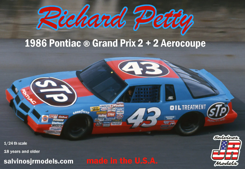 1986 Pontic Grand Prix - Richard Petty 1/24th Model Kit - Click Image to Close