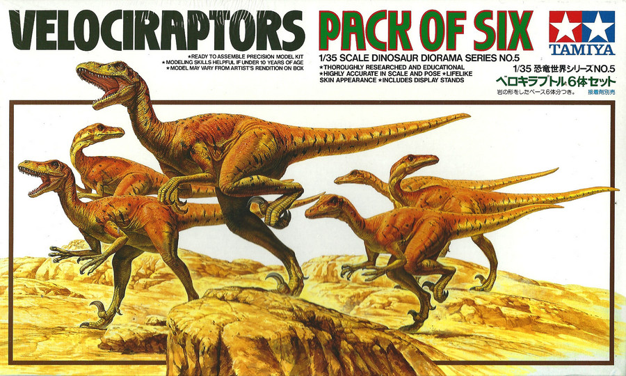 Velociraptors - Pack of Six - 1/35 Scale Model Kit